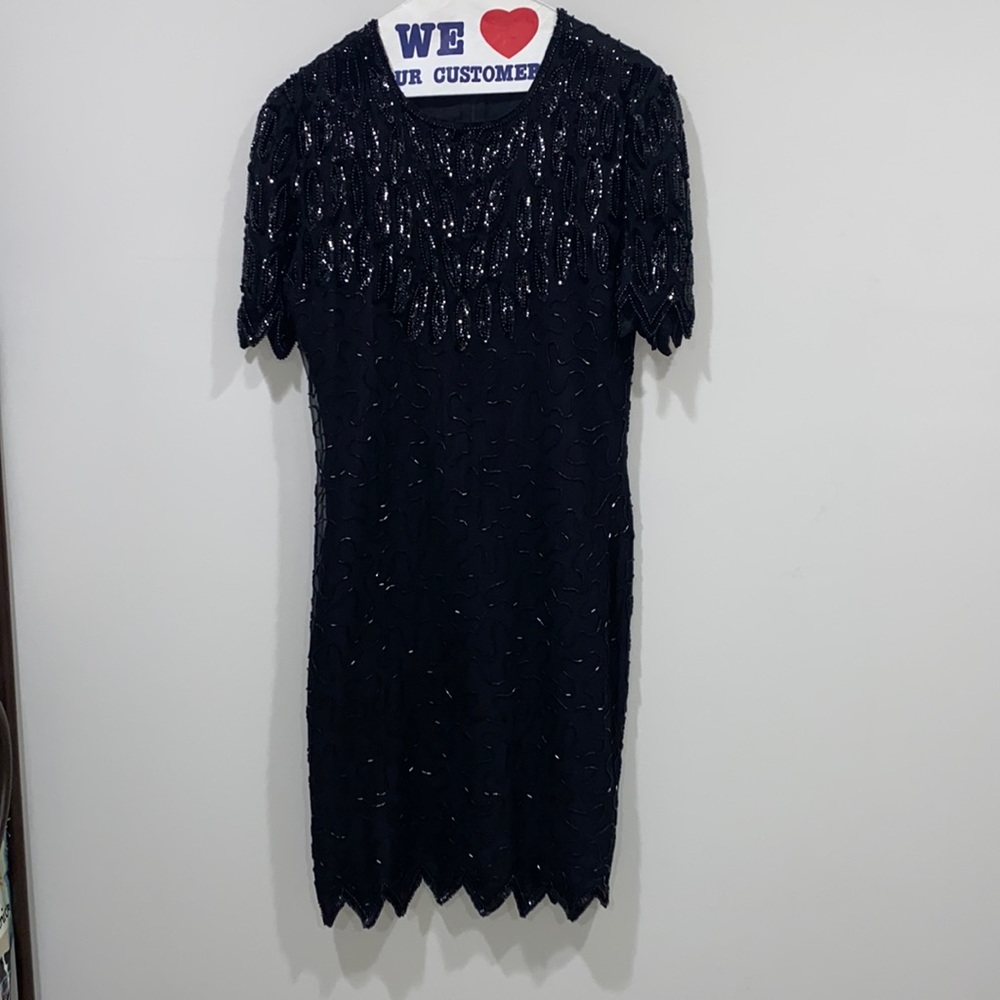 Women’s black in beaded dress size medium - Picture 1 of 10